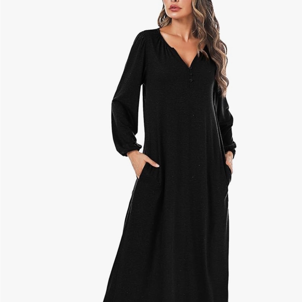 Amazon Black Long Sleeve Nightgown